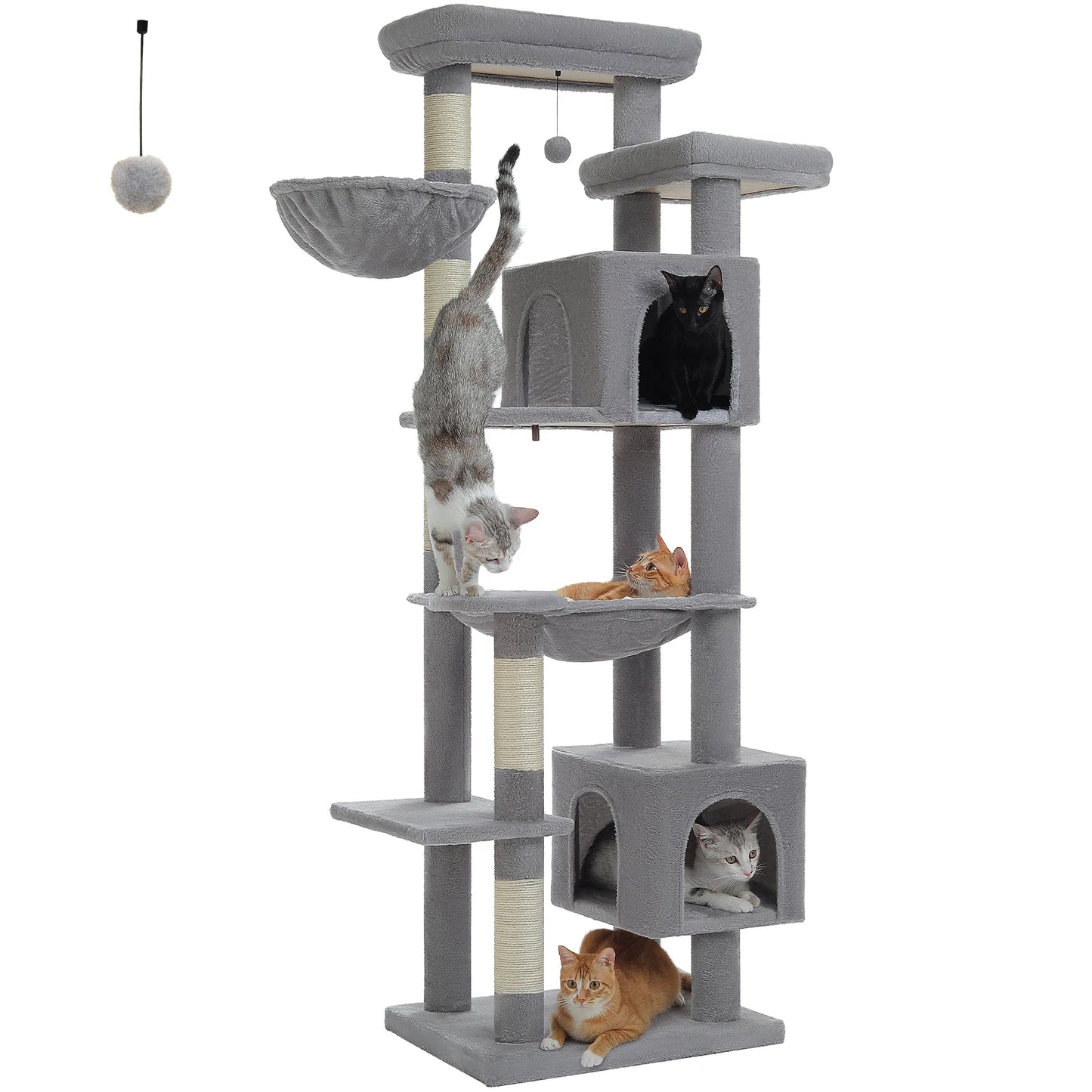 Grand arbre à chat XXL multi-niveaux avec griffoirs, perchoirs et niches douillettes