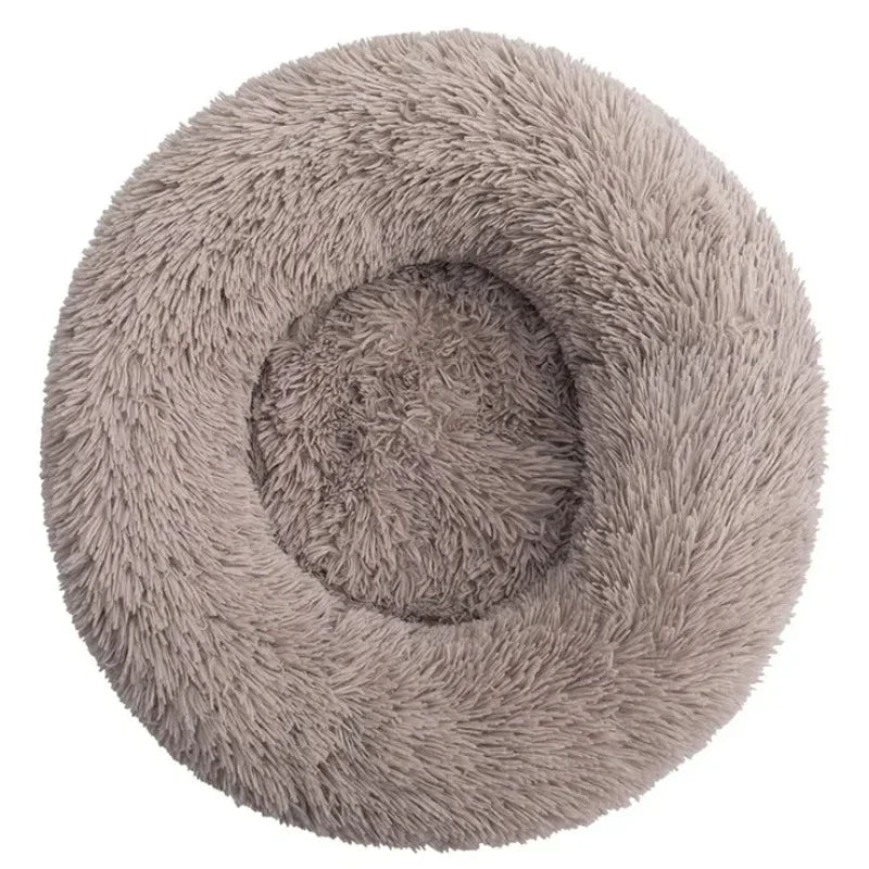 Panier rond pour chat 40–90 cm – Coussin doux en peluche longue et chaud pour l’hiver