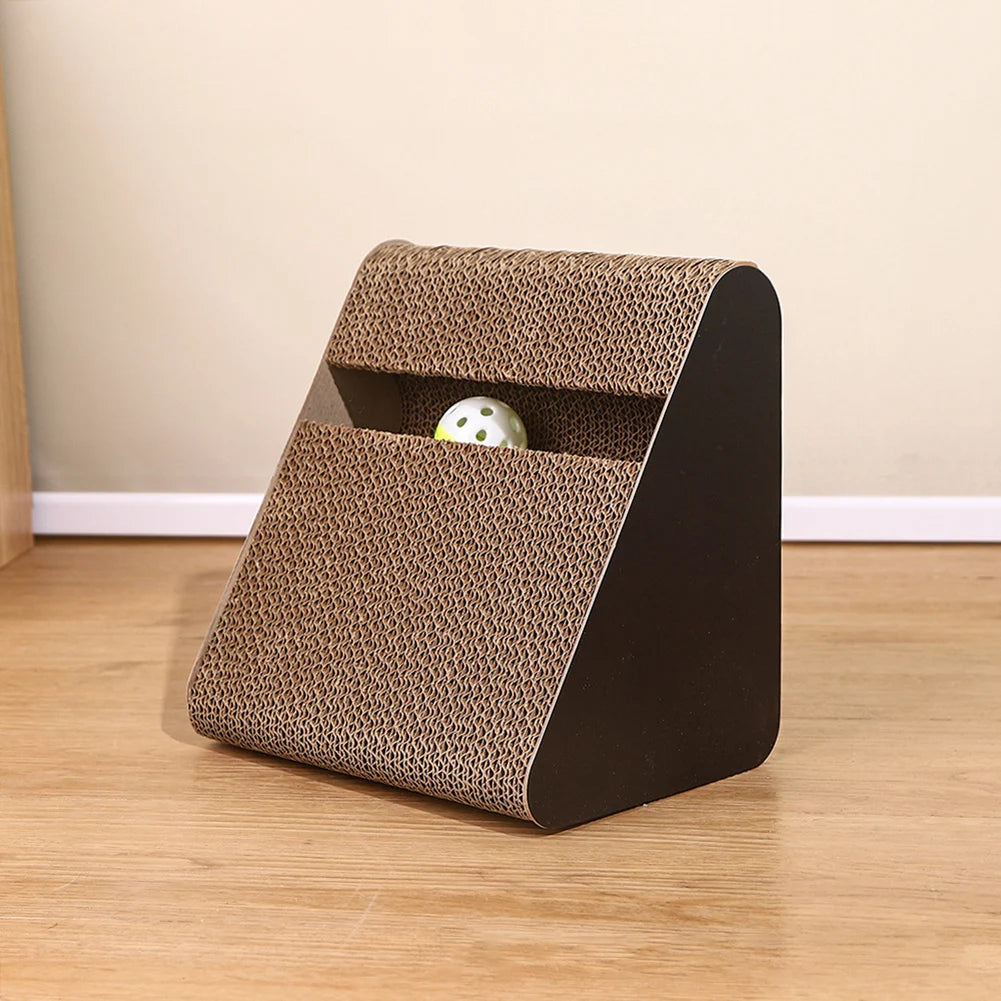 Griffoir Design Triangulaire avec Balle Tournante pour Chat