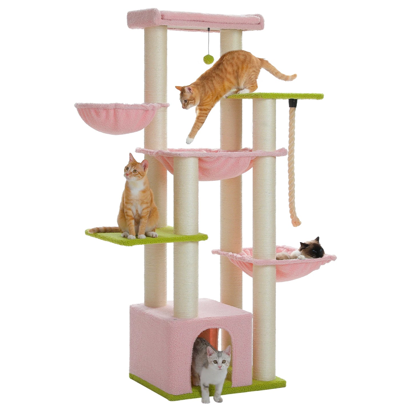 Arbre à chat XXL robuste pour grands chats – Tour avec maison, hamac, griffoirs en sisal et perchoirs multiples