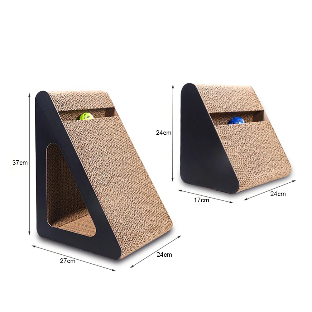 Griffoir Design Triangulaire avec Balle Tournante pour Chat