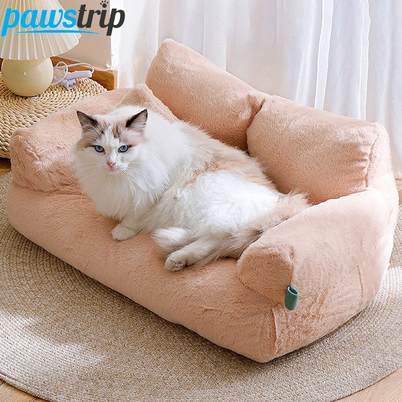 Canapé Lit Douillet pour Chat – Nid Chaud en Hiver en Peluche Confortable