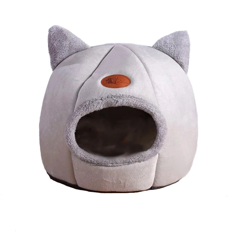 Niche cocon pour chat – Lit douillet en forme de tente pour l’hiver