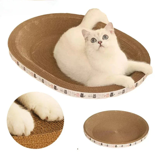 Griffoir en carton ondulé avec herbe à chat – Lit griffoir