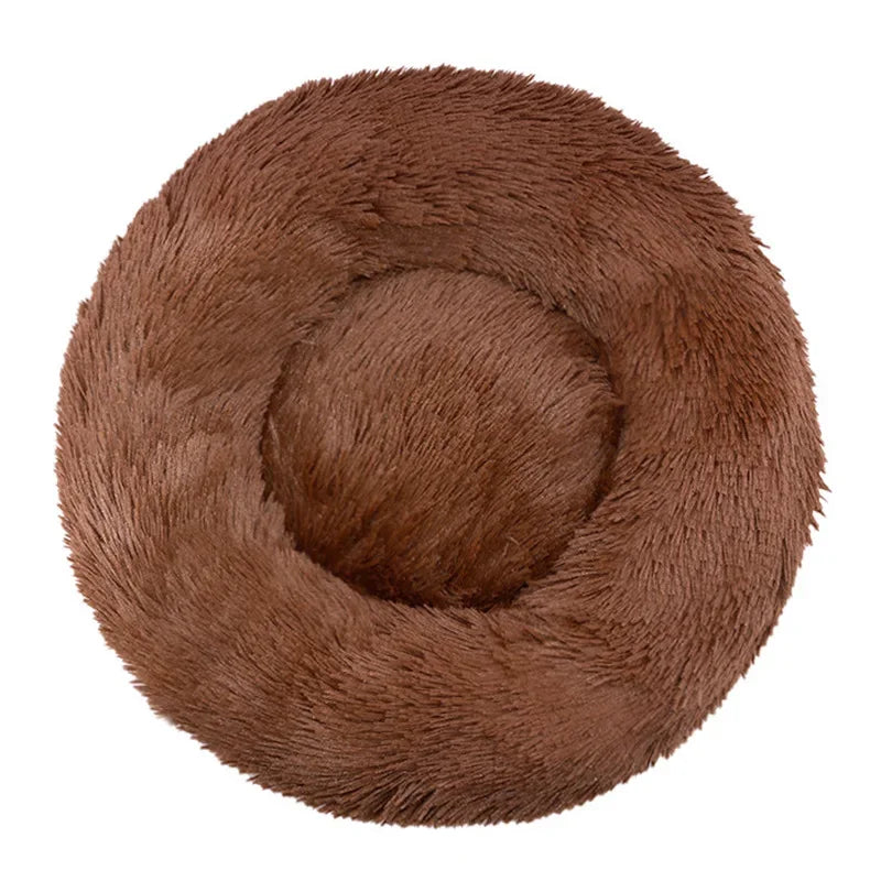 Panier rond pour chat 40–90 cm – Coussin doux en peluche longue et chaud pour l’hiver