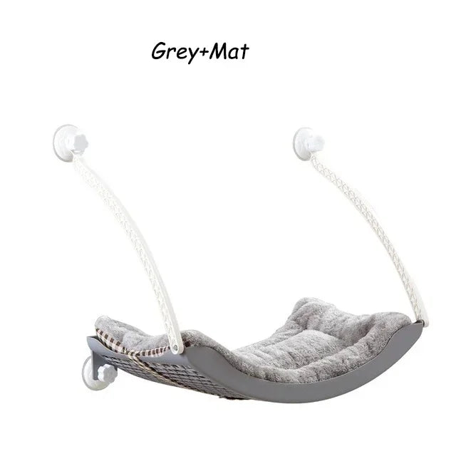 Hamac de fenêtre pour chat – Lit suspendu avec coussin polaire amovible