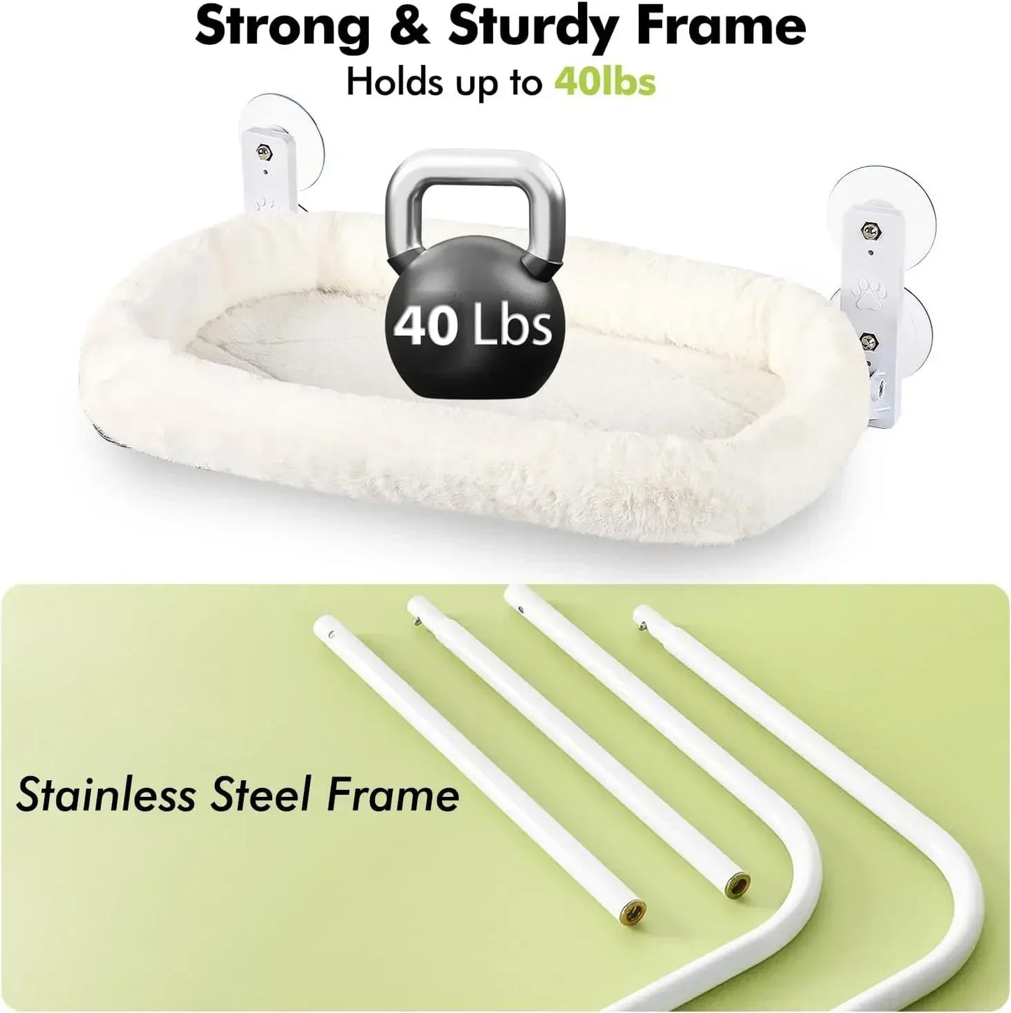 Hamac de fenêtre pour chat – Lit pliable avec housse réversible