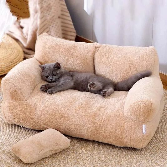Canapé Lit Douillet pour Chat – Nid Chaud en Hiver en Peluche Confortable