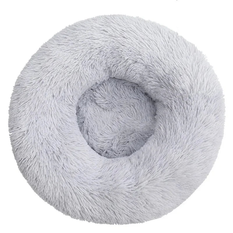 Panier rond pour chat 40–90 cm – Coussin doux en peluche longue et chaud pour l’hiver