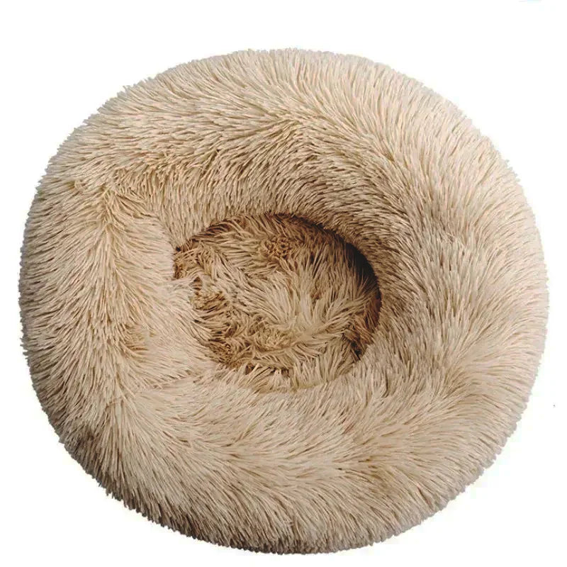 Panier rond pour chat 40–90 cm – Coussin doux en peluche longue et chaud pour l’hiver