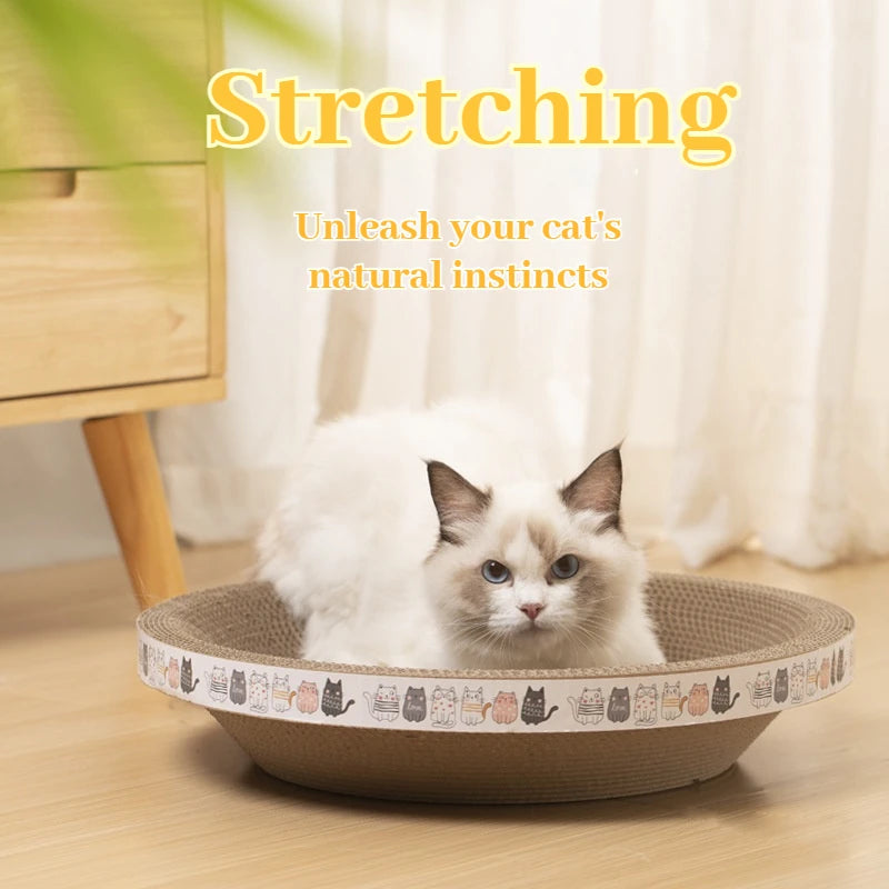 Griffoir en carton ondulé avec herbe à chat – Lit griffoir