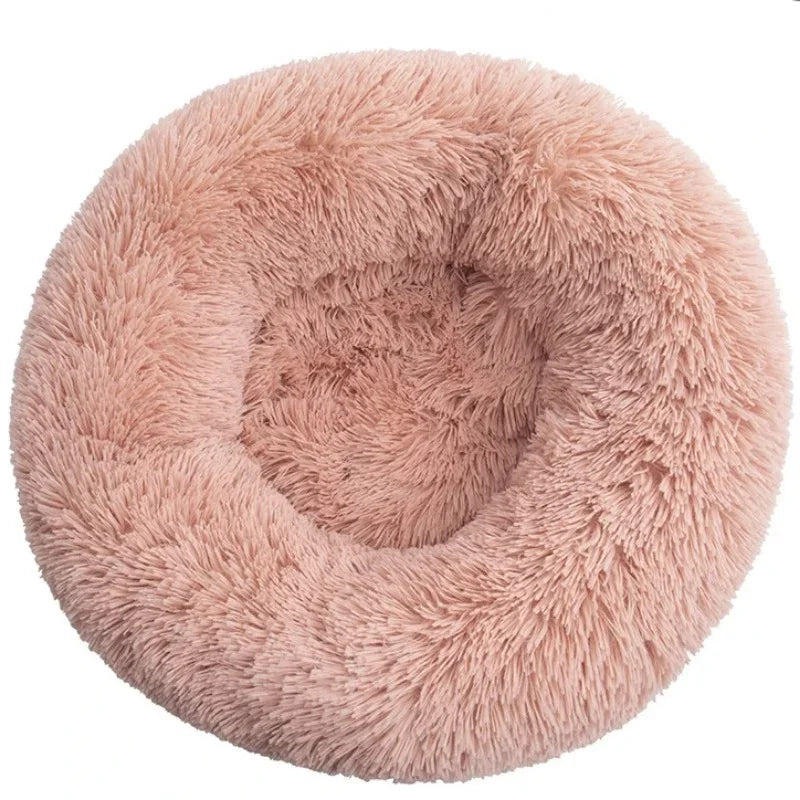 Panier rond pour chat 40–90 cm – Coussin doux en peluche longue et chaud pour l’hiver