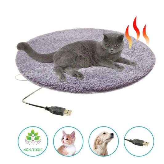 Coussin chauffant pour chat 40 cm – Imperméable, anti-griffures et alimentation USB