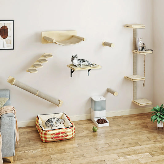 Griffoirs Mural Balconera Bois – Mur d’Escalade 7 Éléments Chat