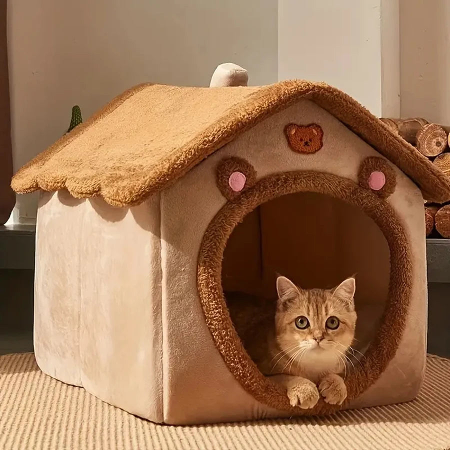 Maison pliable pour chat – Lit, canapé et niche lavable pour chats d’appartement