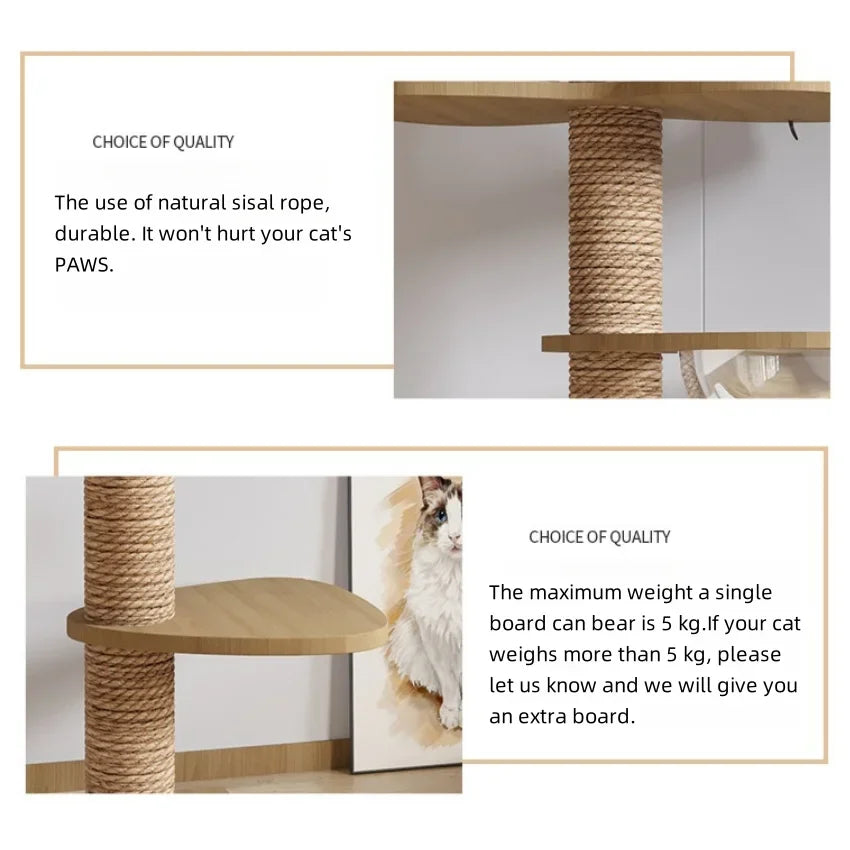 Arbre à chat XXL réglable du sol au plafond avec hamac et griffoir