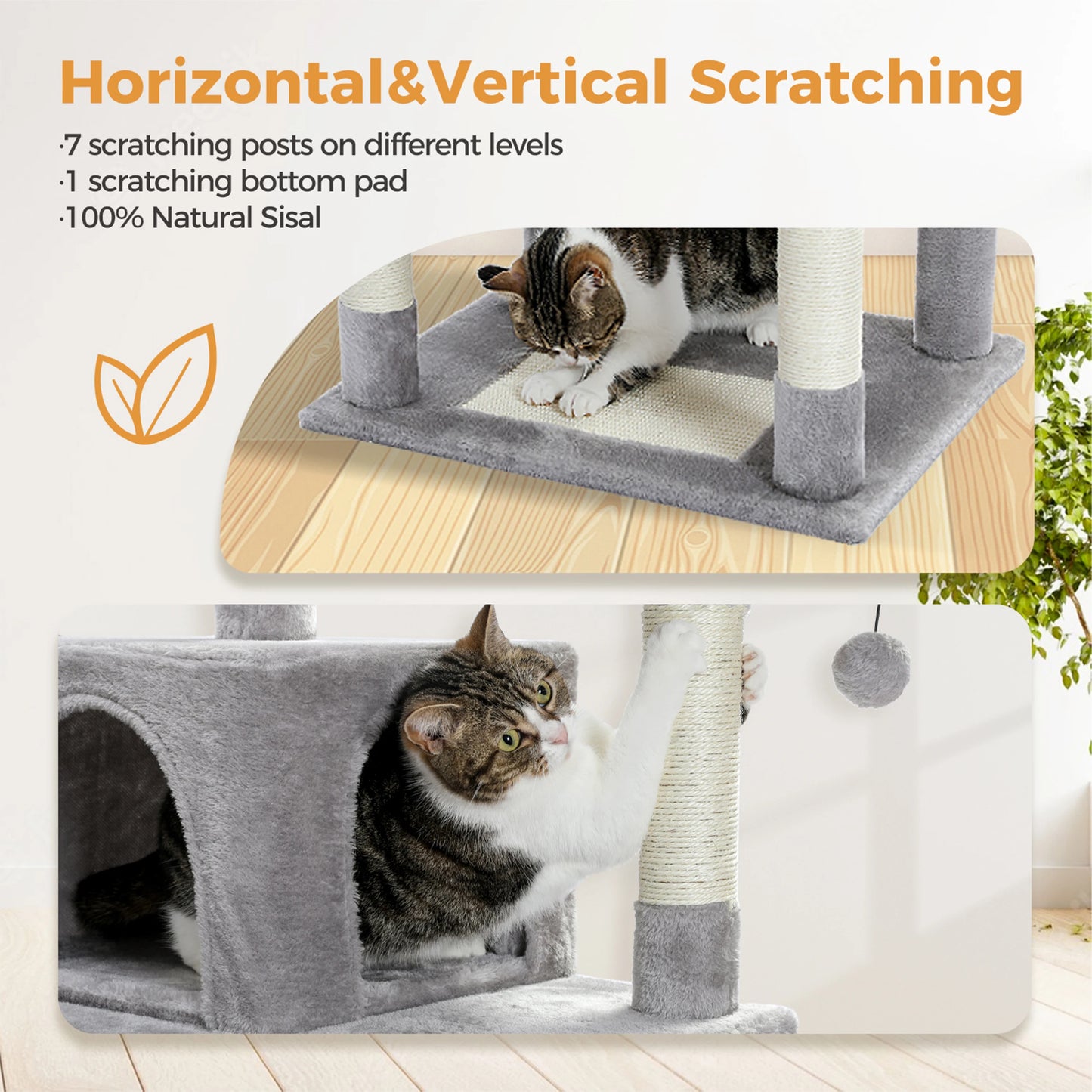 Grand arbre à chat XXL multi-niveaux avec griffoirs, perchoirs et niches douillettes
