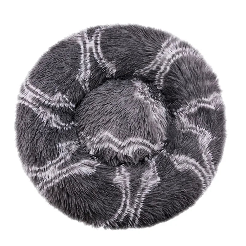 Panier rond pour chat 40–90 cm – Coussin doux en peluche longue et chaud pour l’hiver