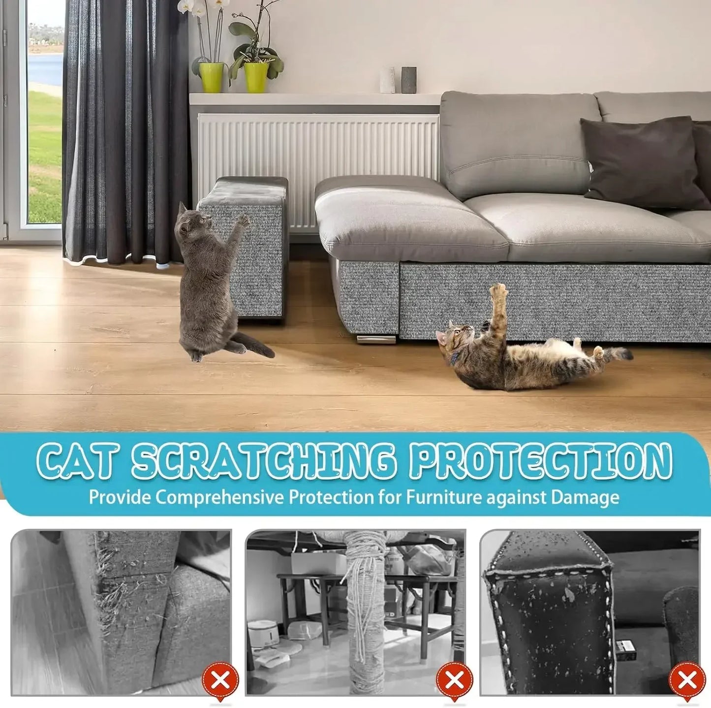 Tapis griffoir autocollant pour chat – Protection canapé et meubles