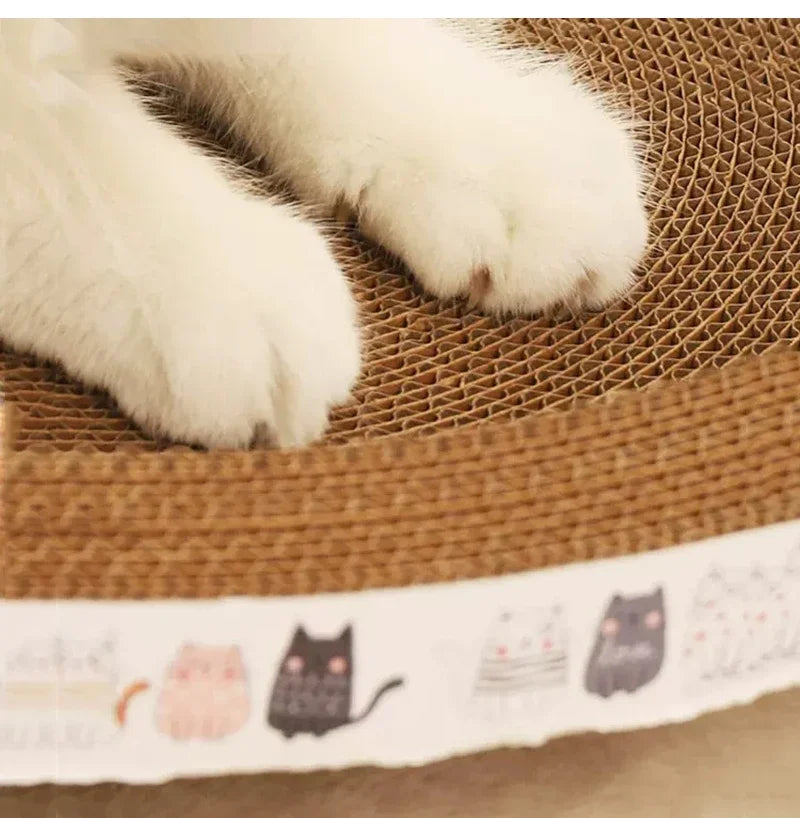 Griffoir en carton ondulé avec herbe à chat – Lit griffoir