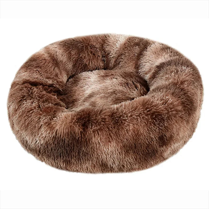 Panier rond pour chat 40–90 cm – Coussin doux en peluche longue et chaud pour l’hiver