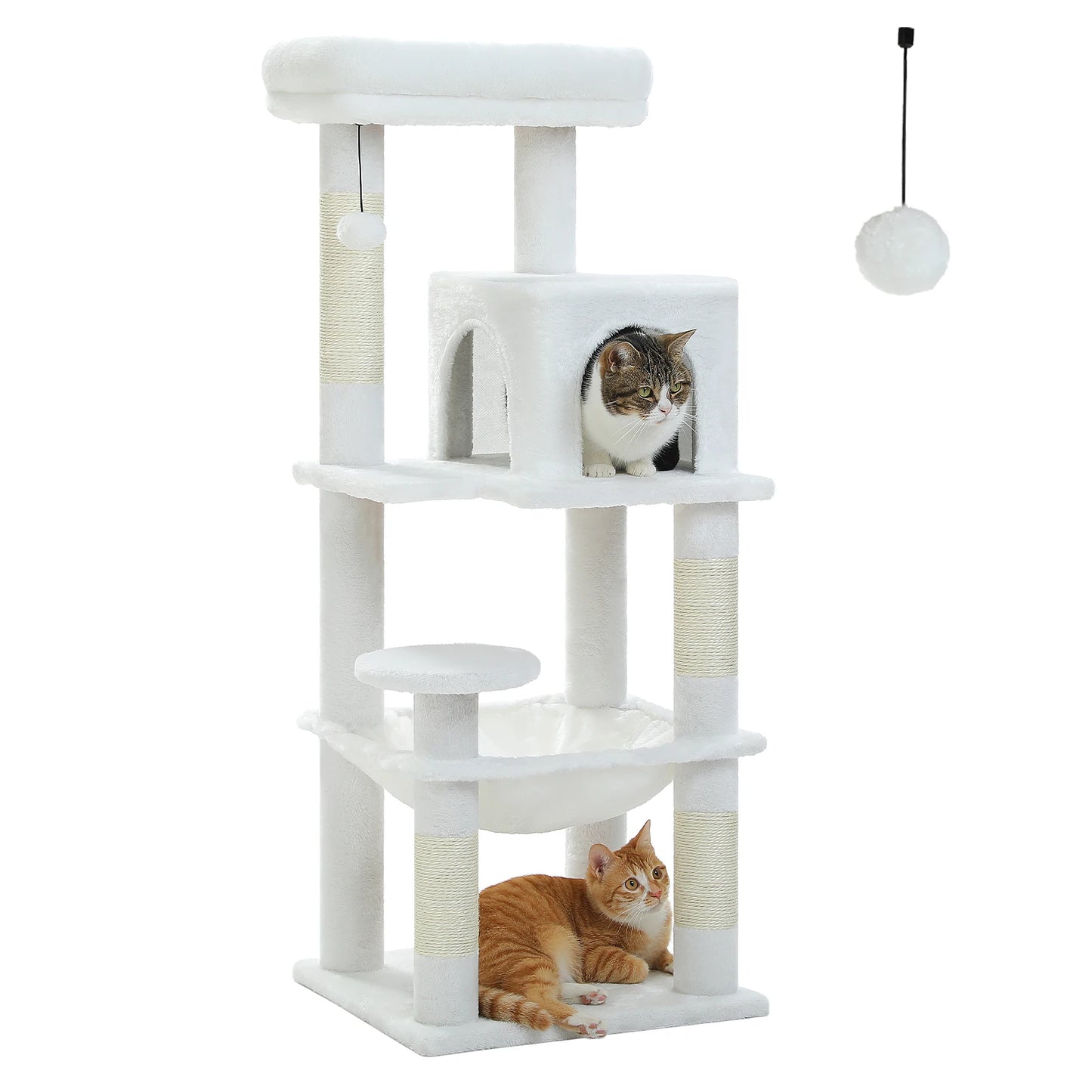Arbre à chat 5 niveaux pour grands félins – Tour robuste avec cadre en métal, hamac XXL, condo spacieux et grand perchoir supérieur