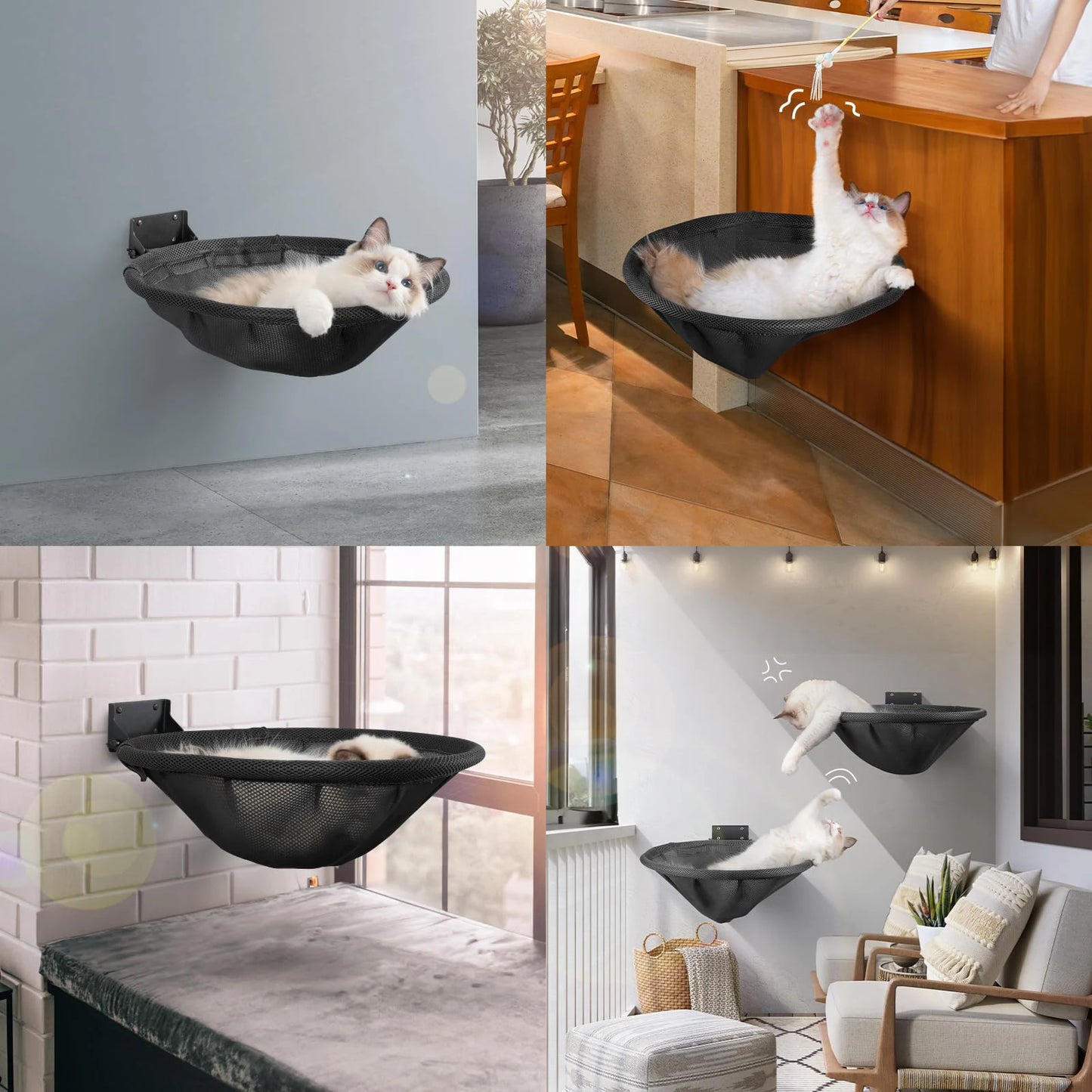 Hamac mural pliable pour chat – Lit 42 cm stable et respirant
