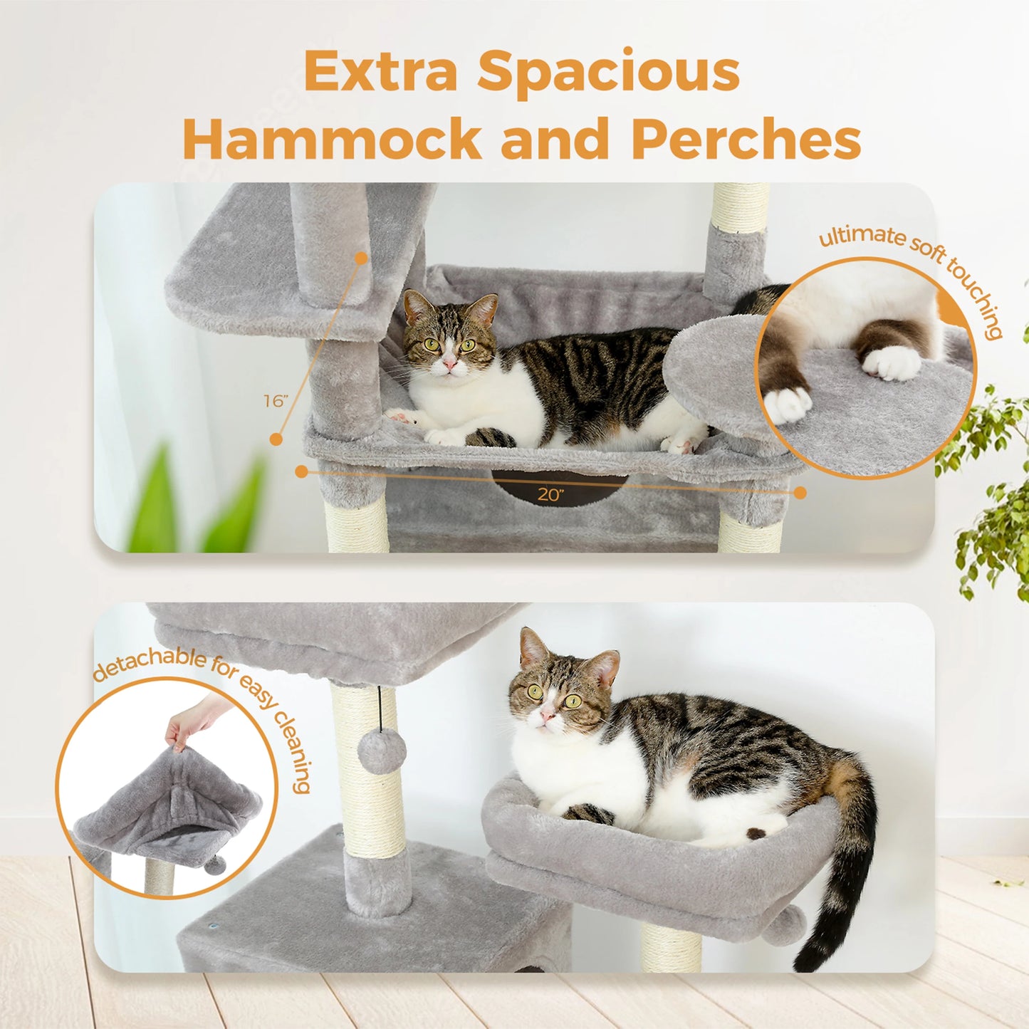 Grand arbre à chat XXL multi-niveaux avec griffoirs, perchoirs et niches douillettes
