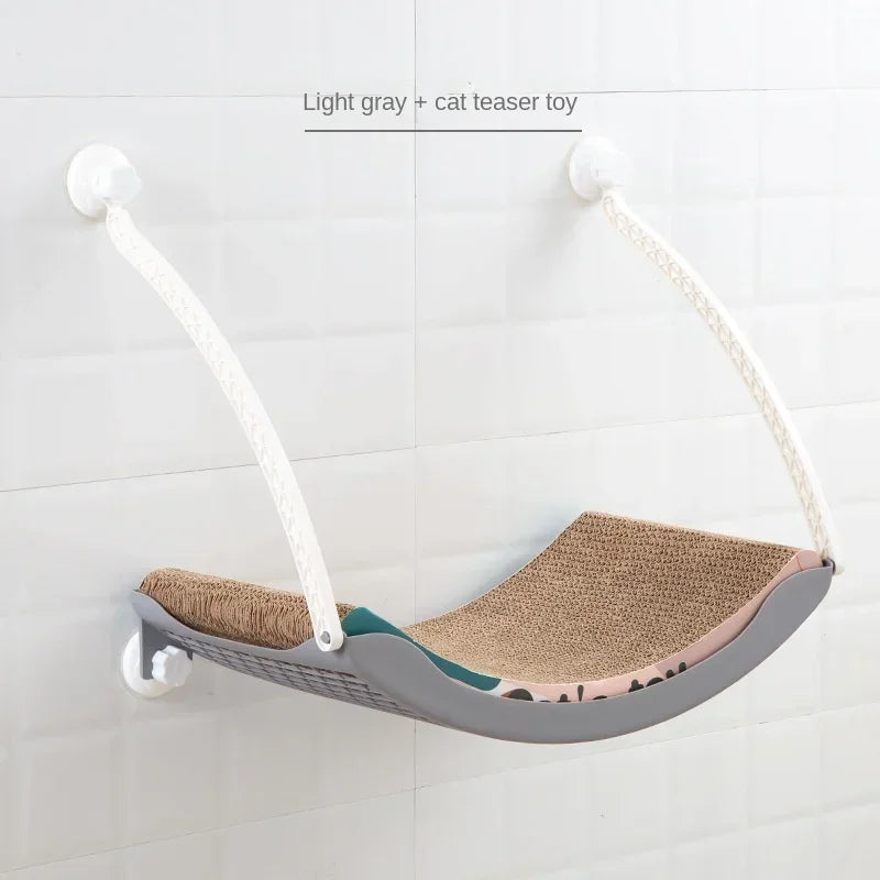 Hamac de fenêtre pour chat – Lit suspendu avec coussin polaire amovible