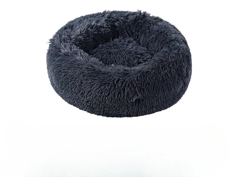 Coussin Rond Douillet pour Chat – Hiver, Déhoussable et Lavable