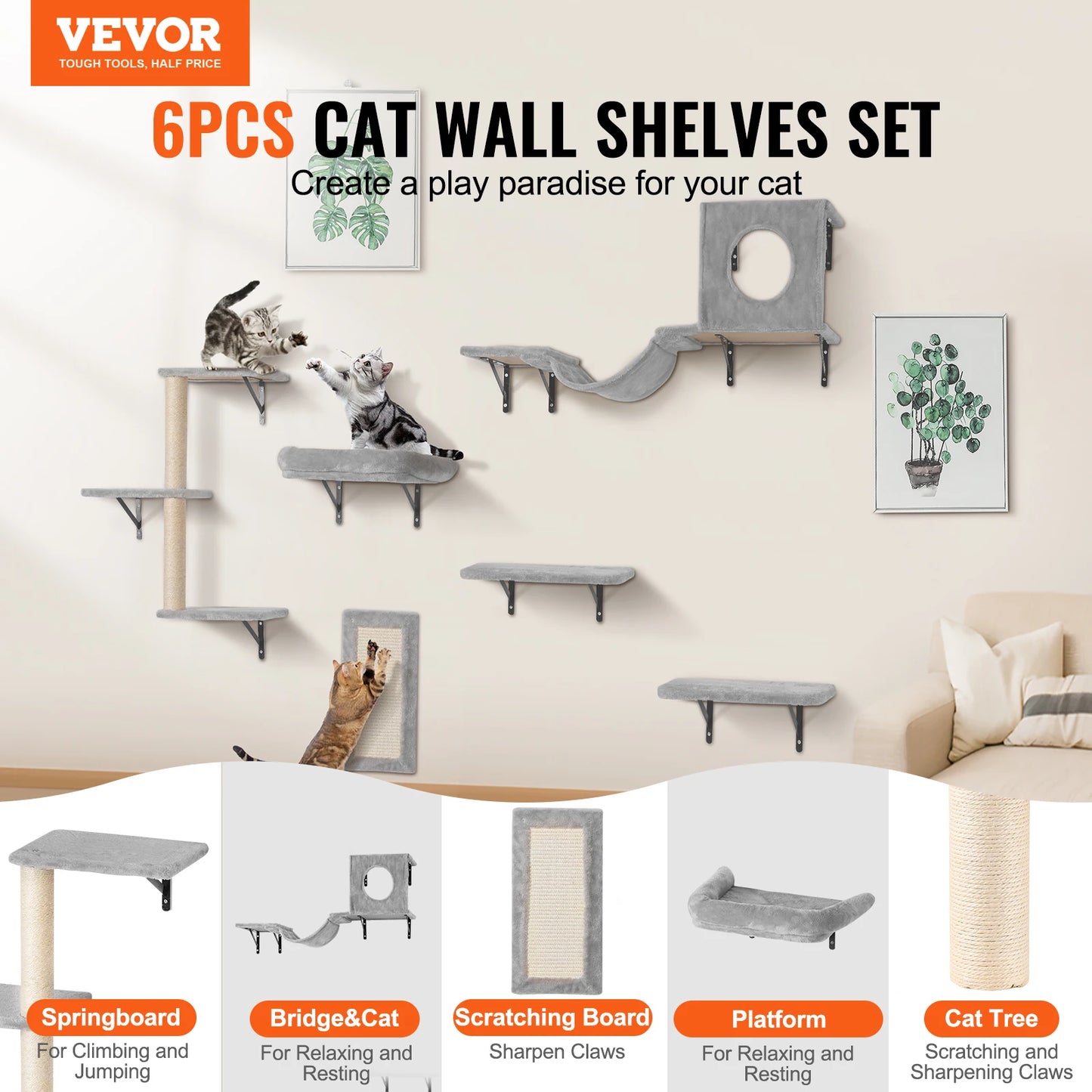 Griffoirs Muraux Design – Étagères et Perchoirs Muraux pour Chats