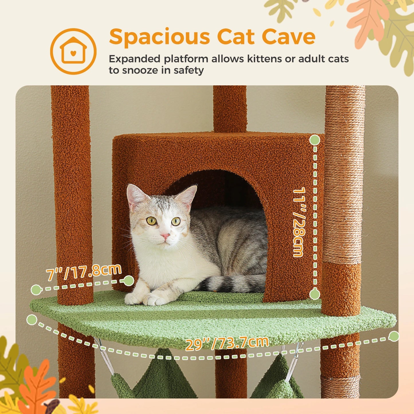 Arbre à chat fixation plafond – Tour avec griffoirs en sisal, condo douillet, hamac et hauteur réglable