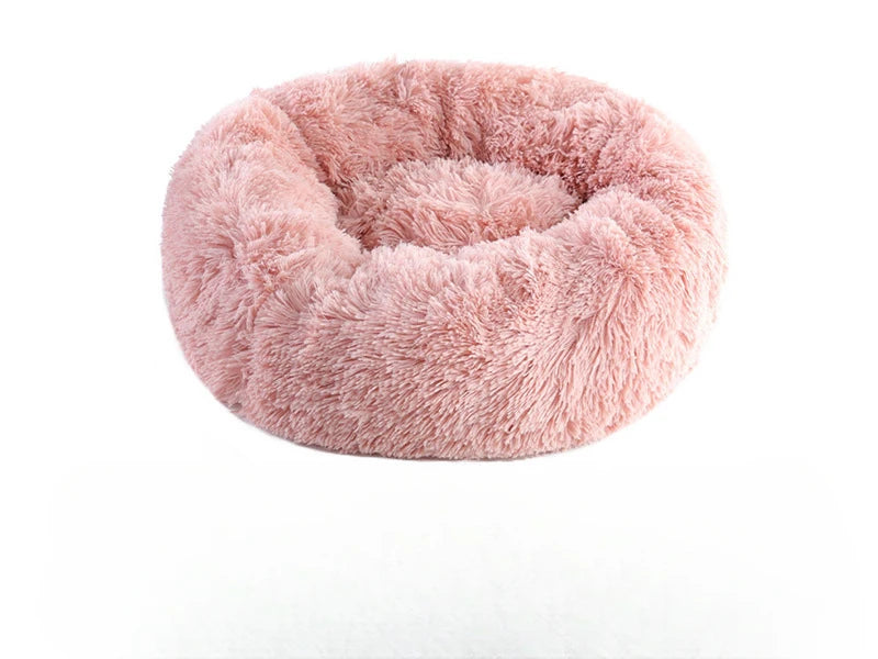 Coussin Rond Douillet pour Chat – Hiver, Déhoussable et Lavable