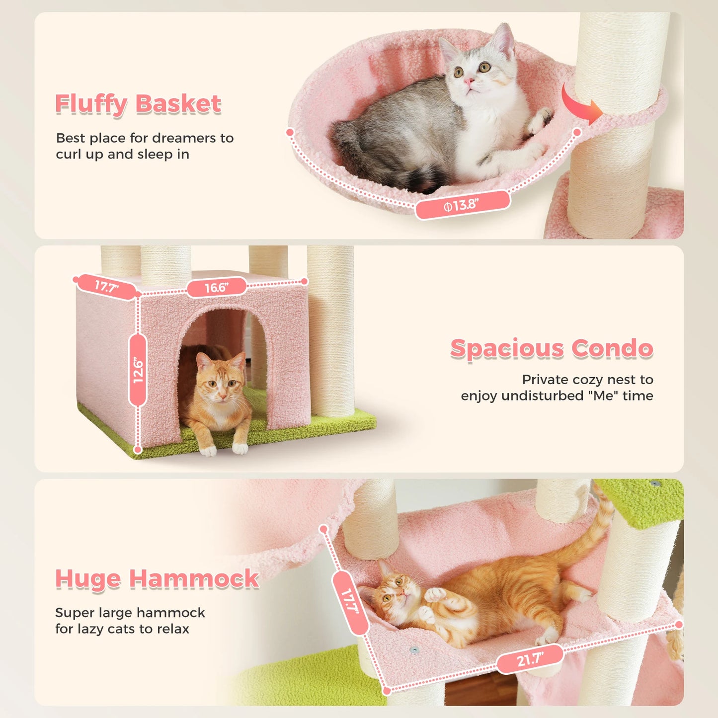 Arbre à chat XXL robuste pour grands chats – Tour avec maison, hamac, griffoirs en sisal et perchoirs multiples