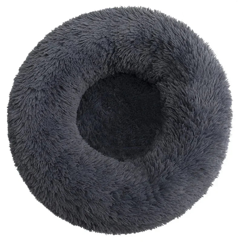 Panier rond pour chat 40–90 cm – Coussin doux en peluche longue et chaud pour l’hiver