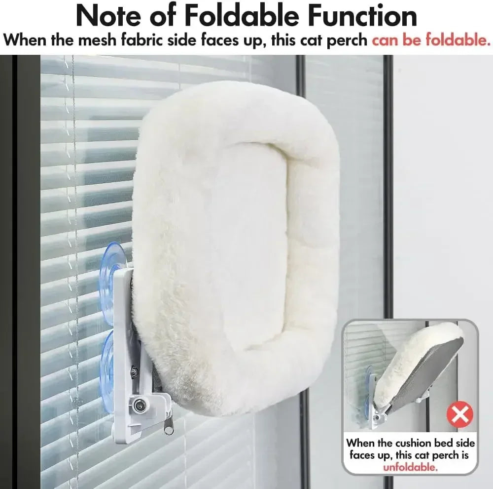 Hamac de fenêtre pour chat – Lit pliable avec housse réversible