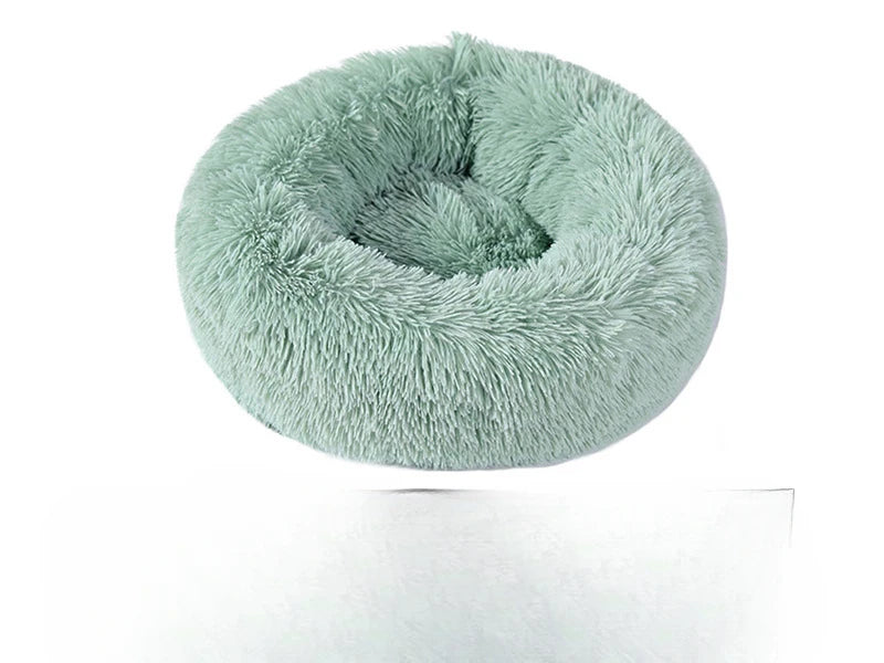 Coussin Rond Douillet pour Chat – Hiver, Déhoussable et Lavable