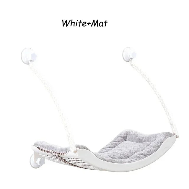Hamac de fenêtre pour chat – Lit suspendu avec coussin polaire amovible