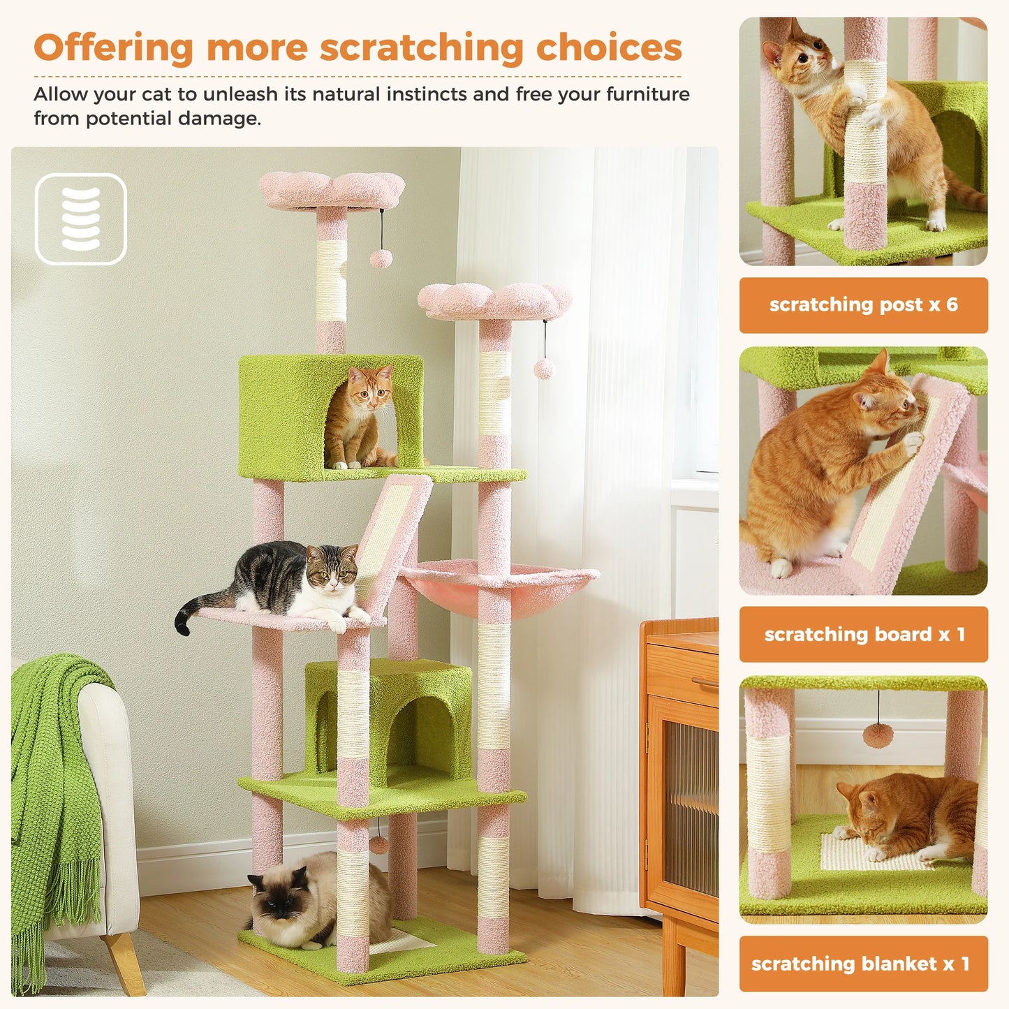 Grand Arbre à Chat d’Intérieur Multi-Niveaux
