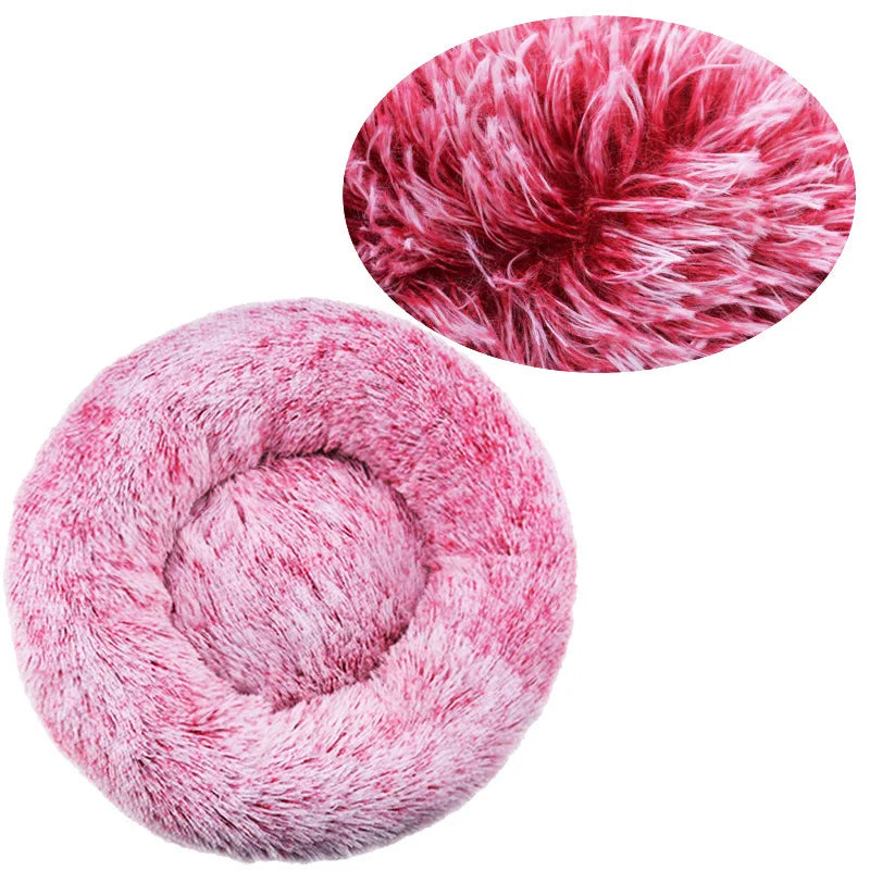 Panier rond pour chat 40–90 cm – Coussin doux en peluche longue et chaud pour l’hiver