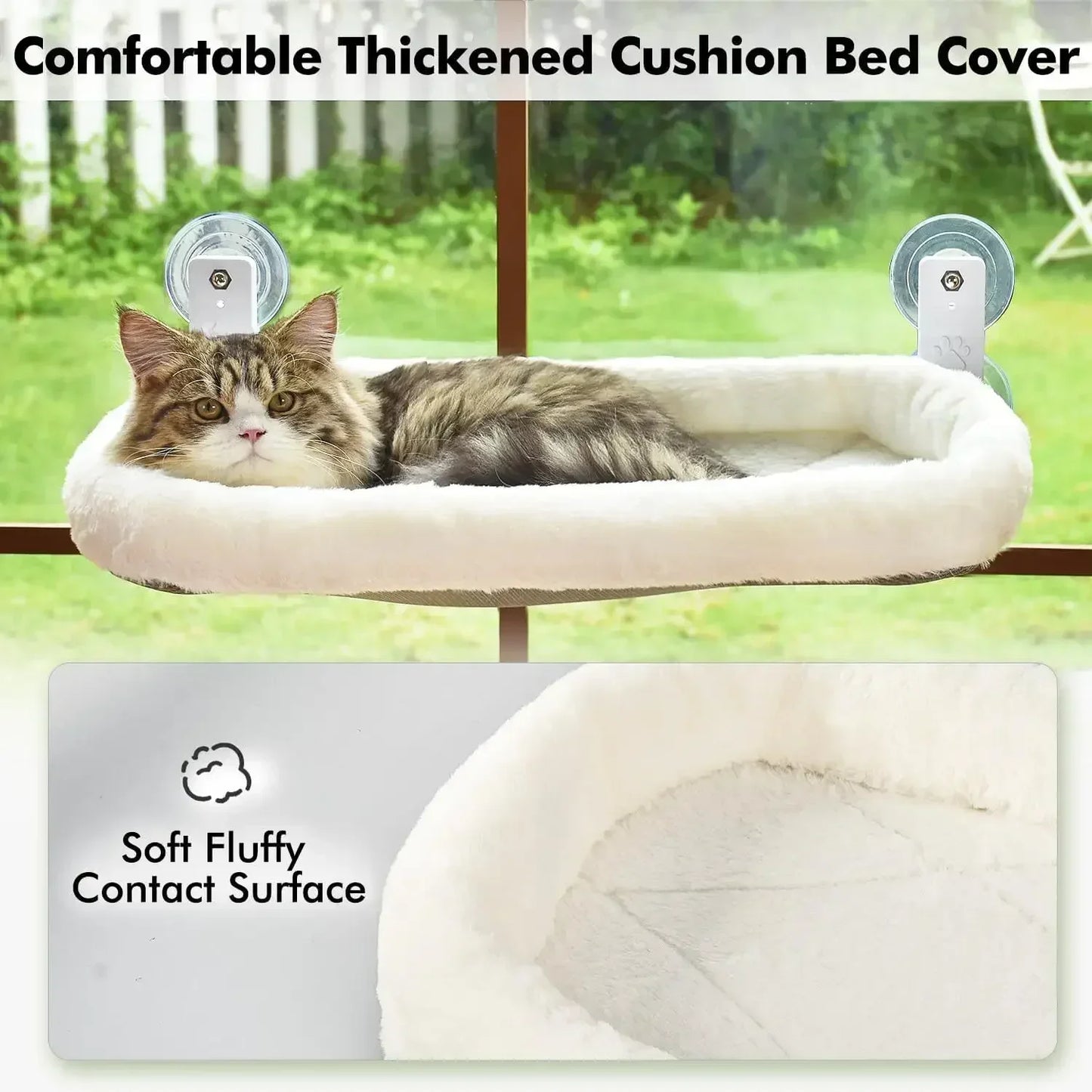 Hamac de fenêtre pour chat – Lit pliable avec housse réversible